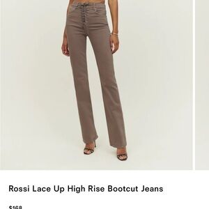 Reformation Brown Lace-Up Bootcut Jeans